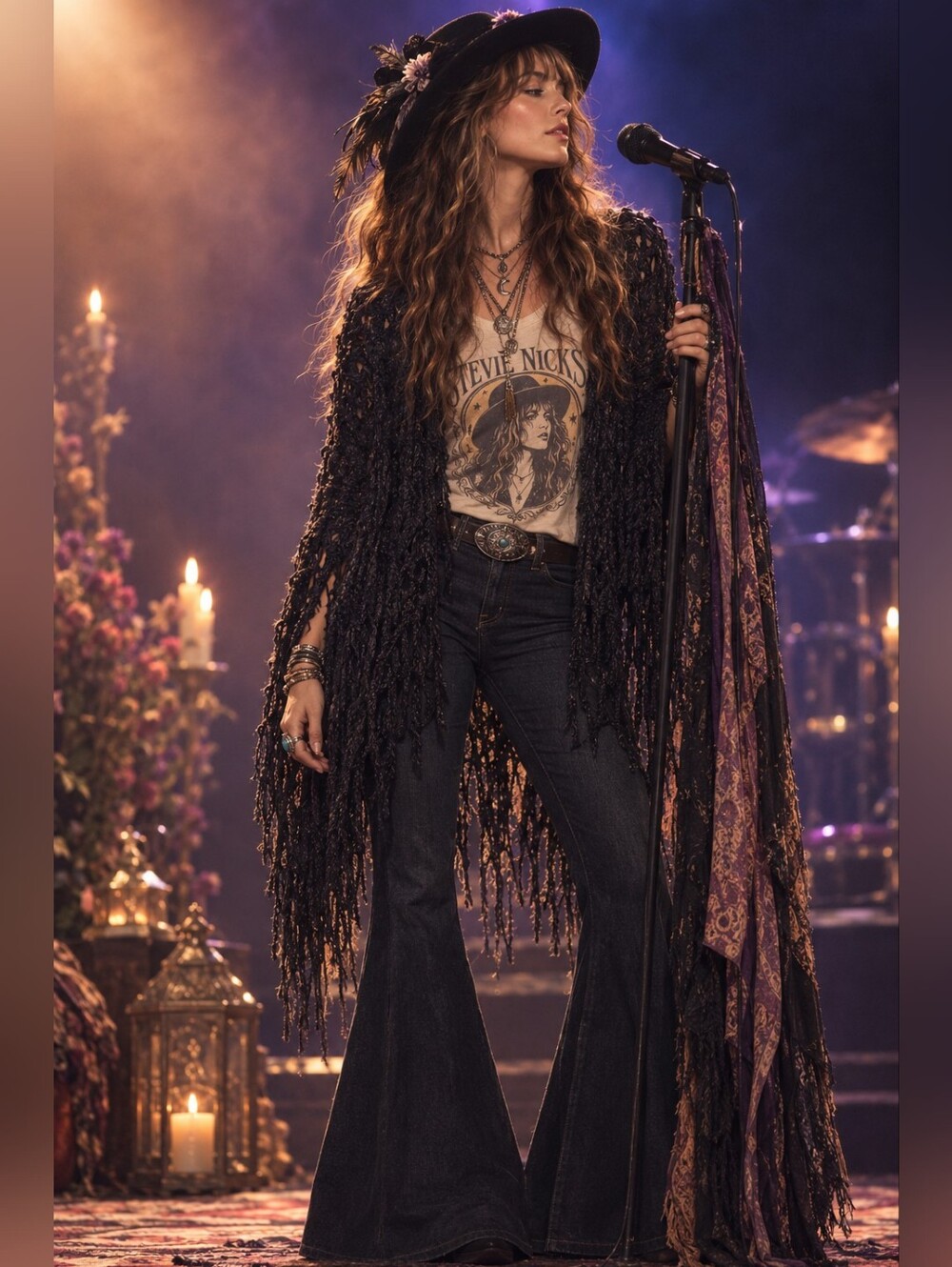 #30 Forever 21 Black Fringed Boho Shawl Cardigan